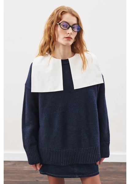 Chunky Oversıze Kazak Lacivert fırsatları