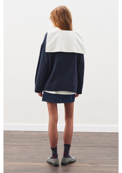 Chunky Oversıze Kazak Lacivert