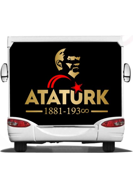 Atatürk ve Ay Yıldız Sticker, Atatürk Yazısı, Araba Oto Motosiklet Karavan Sticker 00621 modelleri