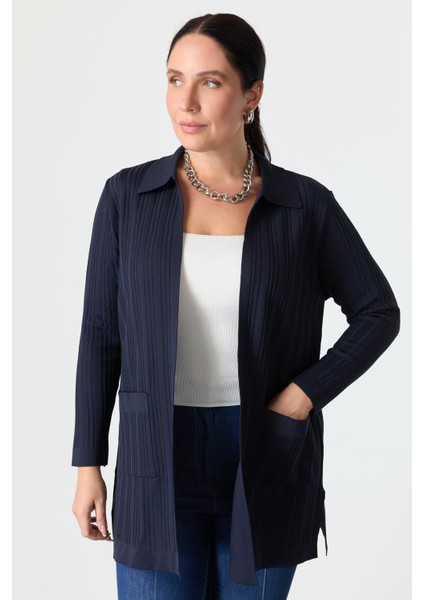 Büyük Beden Polo Yaka Triko Hırka-Lacı fiyatları