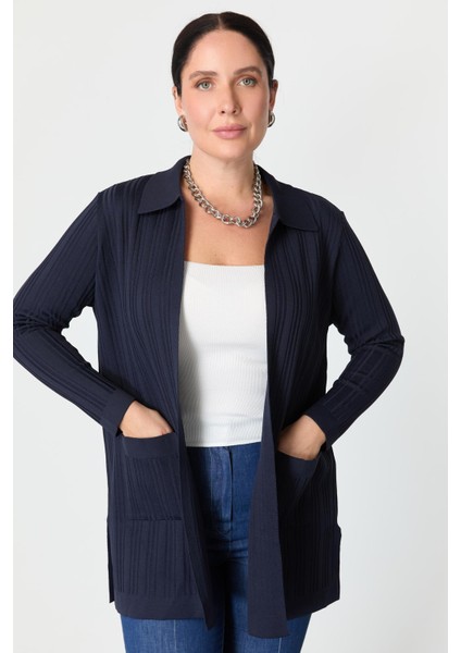 Büyük Beden Polo Yaka Triko Hırka-Lacı fırsatları