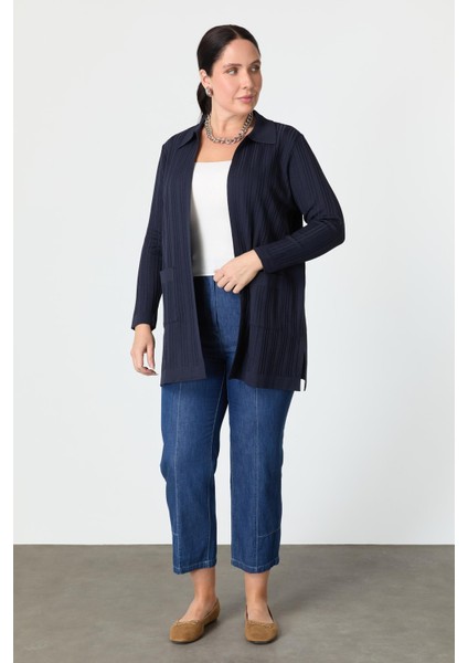 Büyük Beden Polo Yaka Triko Hırka-Lacı indirimleri