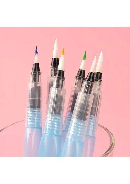 Fırça Uçlu, Brush Pen, Sulu Boya, Su ve Mürekkep Hazneli, Boyama Kalem Mavi-M-S Beden fiyatları