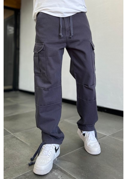 Erkek Lacivert Baggy Kargo Pantolon
