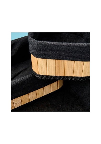 Living 4'lü Bambu Sepet - Bej / Siyah modelleri