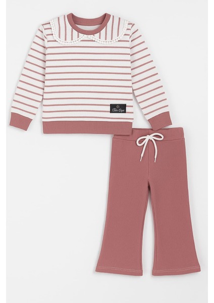 Dantel Yaka Detaylı Iki Ip Kız Çocuk Takım fiyatları