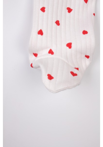 Yenidoğan Patikli Tulum Kırmızı Kalpli Çıtçıtlı Bebek Tulumu fırsatları