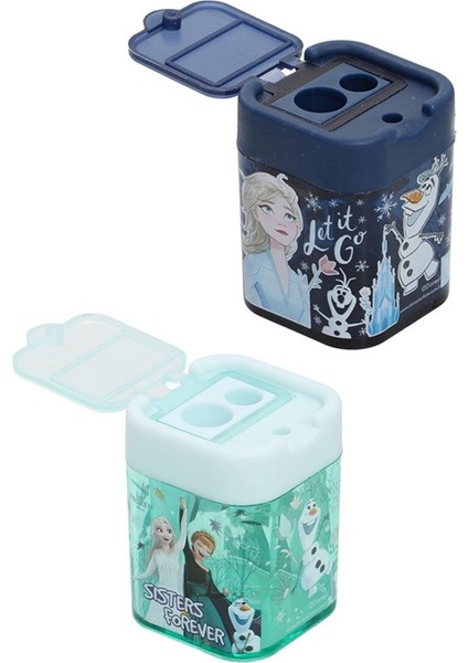 2 Li Kalemtraş 2 Adet Karlar Kraliçesi Geniş Hazneli Çift Bıçaklı Kalem Traş No3 Figürlü Jumbo Kalemtıraş fiyatları