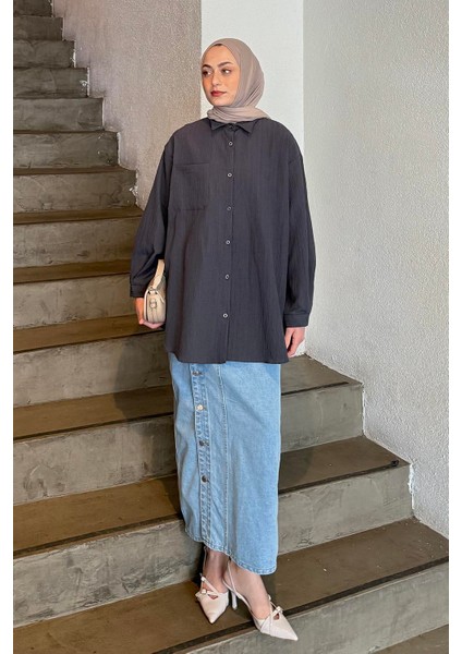 Kraşlı Gömlek Antrasit