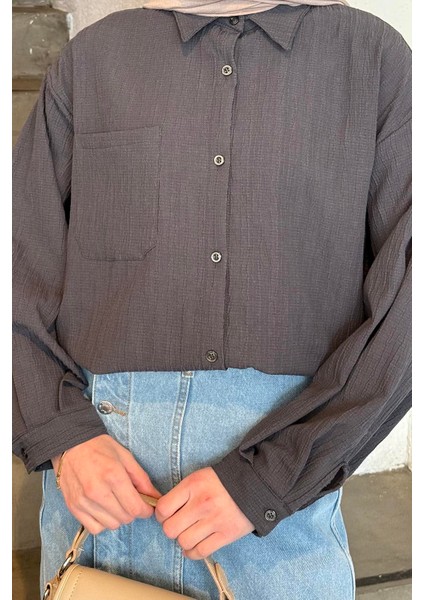 Kraşlı Gömlek Antrasit modelleri