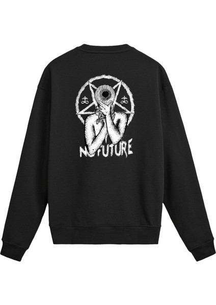Sırt Baskılı Death Metal No Future Tasarımlı Sweatshirt