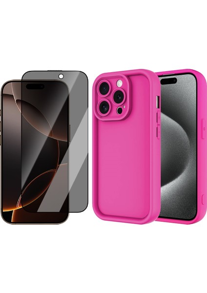 iPhone 14 Pro Max Kılıf Kamera Korumalı Zore Ananas Kapak + Hayalet Cam Ekran Koruyucu