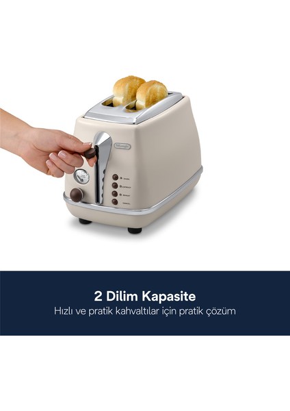 Icona Vintage İki Dilim Ekmek Kızartma Makinesi CTOV 2103.BG fiyatları