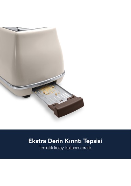 Icona Vintage İki Dilim Ekmek Kızartma Makinesi CTOV 2103.BG fırsatları
