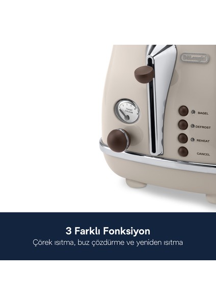 Icona Vintage İki Dilim Ekmek Kızartma Makinesi CTOV 2103.BG indirimleri