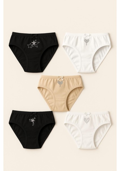 Kız Çocuk Taş Baskılı Yıldızlı Külot