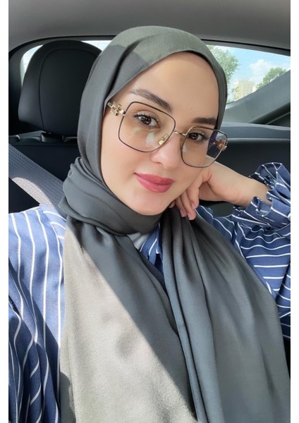 Aleyna'nın Tercihi Şantuk Çift Taraflı Ipekli Şal Haki