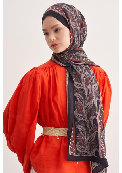 Glow Siyah Vela Floş Şal