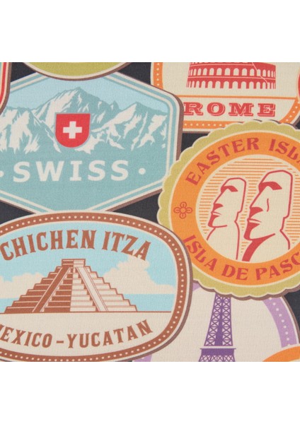 Mektup Pulu Baskılı Orta Boy Valiz Kılıfı - Renkli - 64X45X26 cm fiyatları