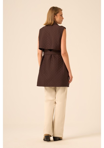 Bayan Kapitone Yelek Kahve 31240 indirimleri