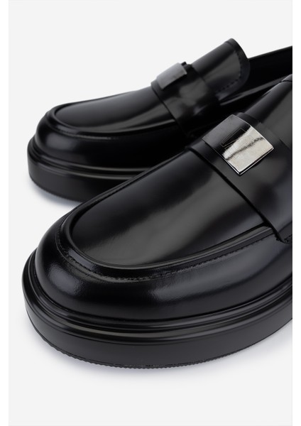 Erkek Hakiki Deri Siyah Açma Loafer Ayakkabı 381 22521 Erk Ayk SK25-26 Sıyah Acma modelleri