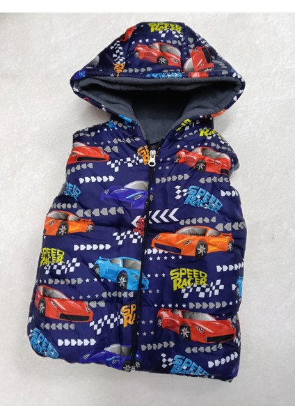 Araba Desenli Erkek Çocuk Kapşonlu Şişme Yelek modelleri