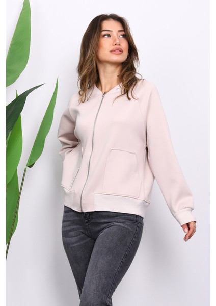 Taş Fermuarlı Scuba Kısa Ceket modelleri