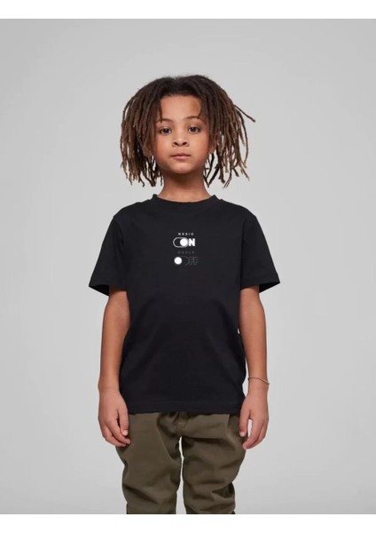 Çocuk Unisex Baskılı T-Shirt - Siyah