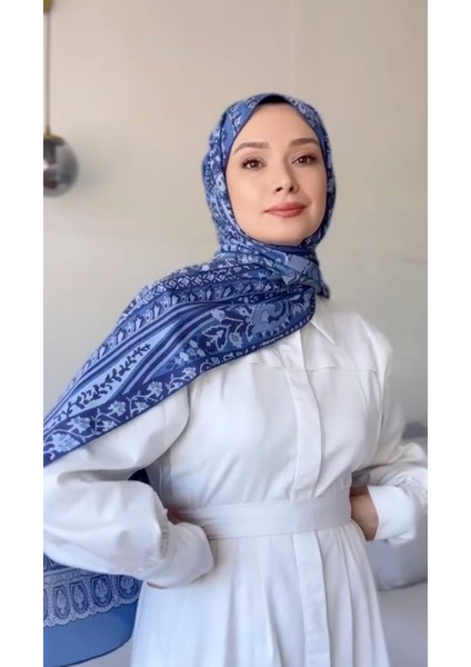 Şüheda'nın Tercihi Night Indigo Comfy Ipek Şal