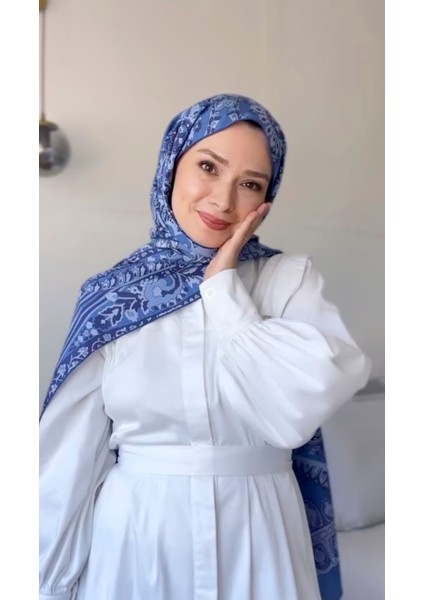 Şüheda'nın Tercihi Night Indigo Comfy Ipek Şal modelleri