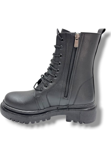 K-42-26 Anatomik Cilt Deri Fermuarlı Bağcıklı Postal Kadın Bot modelleri