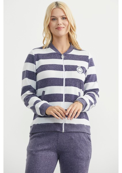 Fitilli Çizgi Kombinli Pijama Takım - Lacivert fiyatları