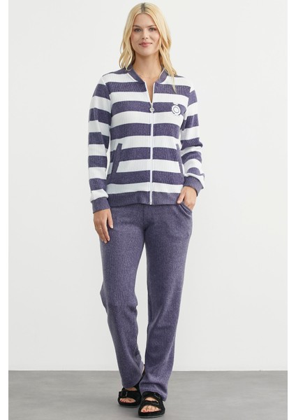 Fitilli Çizgi Kombinli Pijama Takım - Lacivert fırsatları