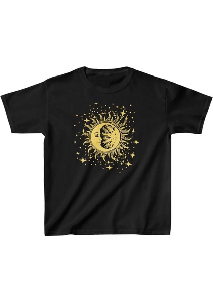 Çocuk Unisex Baskılı T-Shirt - Siyah