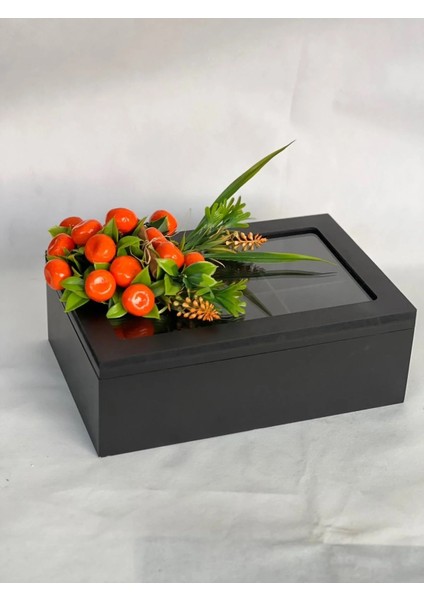 6 Bölmeli Çay Kutusu Mandalinalı