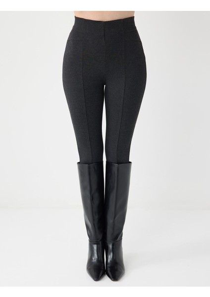 Antrasit Dar Paça Yüksek Bel Dar Kesim Örme Tayt fırsatları