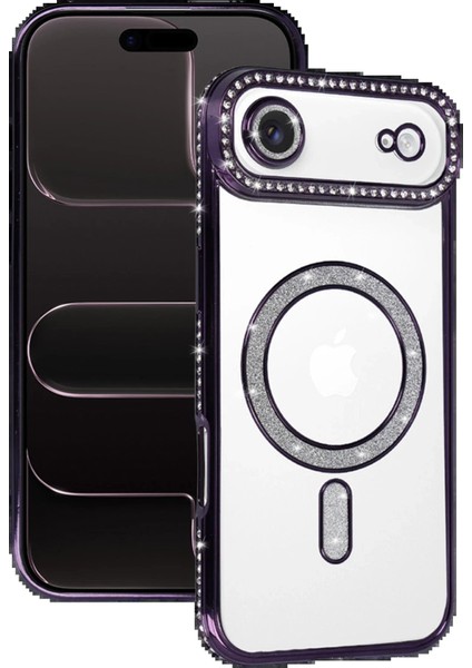 CPT05 Apple iPhone 17 Air Joke Simli Magneticsafe Kılıf - Derin Mor