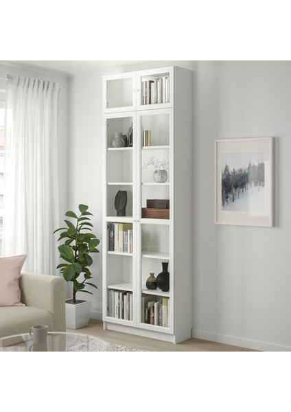 Cam kapaklı kitaplık, beyaz, 80x30x237 cm fiyatları