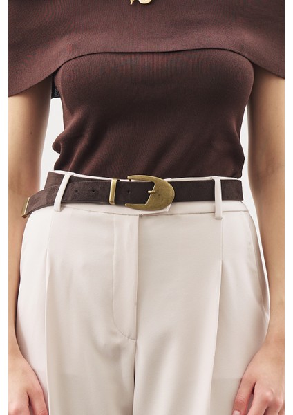 Antik Tokalı Ince Kemer Kahverengi fiyatları