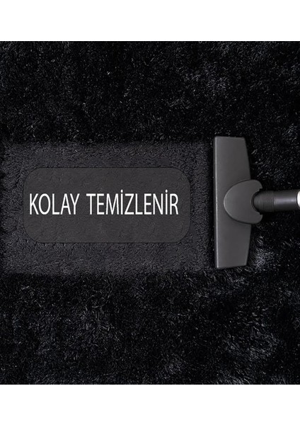 Siyah Oval Post Halı Peluş Yumuşak Kaymaz Dot Taban Antibakteriyel Makinada Yıkanabilir Yolluk fiyatları