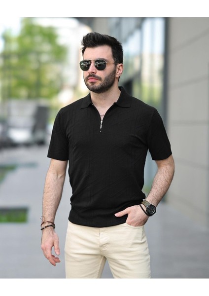 Fermuarlı Triko Tshirt