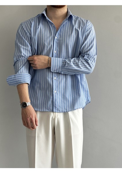 Old Money Rahat Kalıp Çizgili Gömlek fiyatları