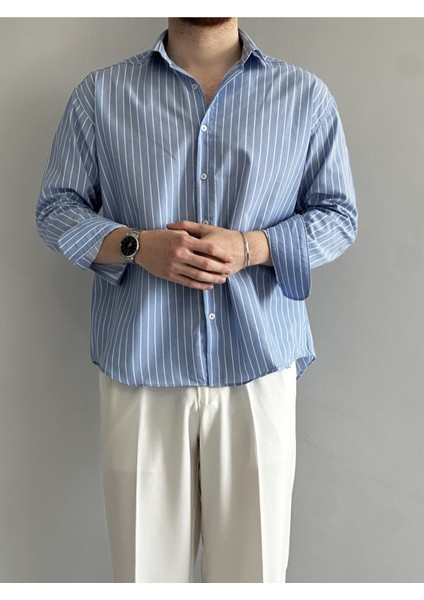 Old Money Rahat Kalıp Çizgili Gömlek modelleri