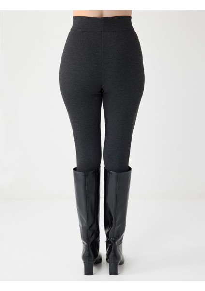 Antrasit Dar Paça Yüksek Bel Dar Kesim Örme Tayt indirimleri