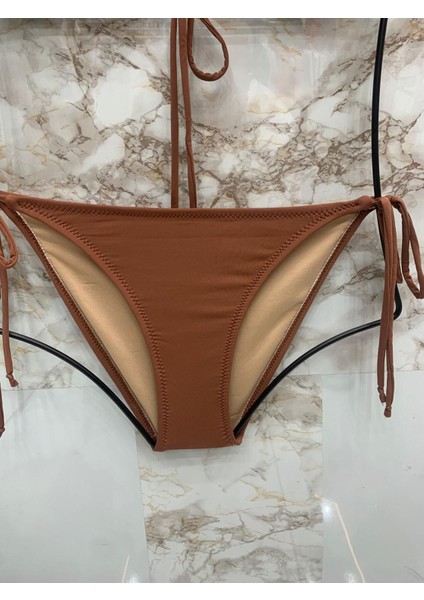 Kadın Likralı Yandan Boyundan Bağlamalı Şık Ipli Üçgen Bikini Takım fırsatları