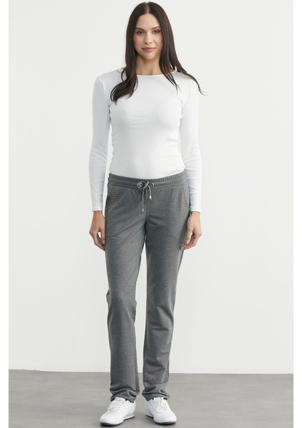 Taş Detaylı Cepli Eşofman Altı - Antrasit