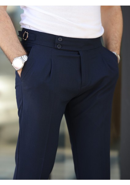 Old Money Pileli Likralı Kumaş Pantolon