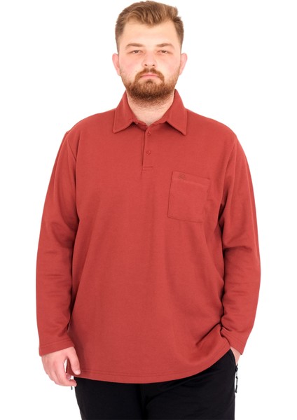 Mode Xl Büyük Beden Tshirt Polo U.kol Cepli 22446 Tarçın