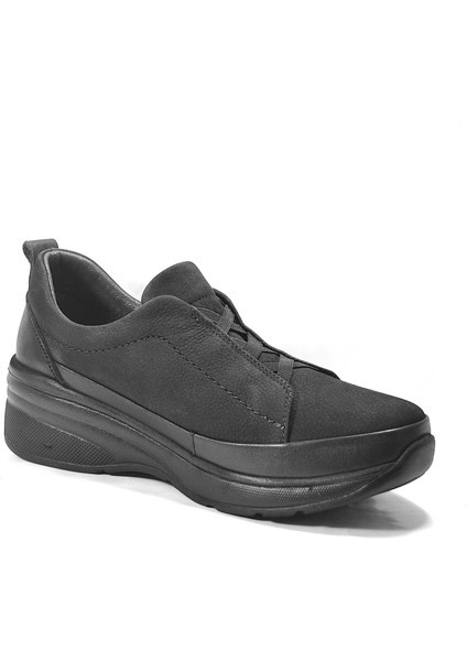 25BK.069 Hakiki Deri Lastikli Ortopedik Dolgu Topuklu Kadın Ayakkabı modelleri