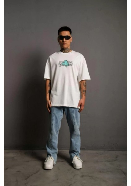 Erkek Sırt Baskılı T-Shirt - Beyaz fiyatları